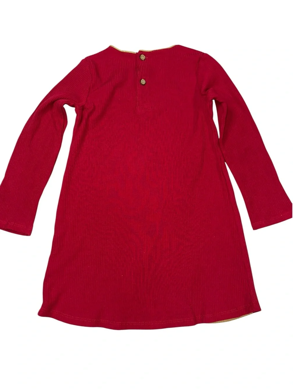 Mud Pie Girls Medium 12-18M Red Christmas Reindeer Appliqué Dress Holiday